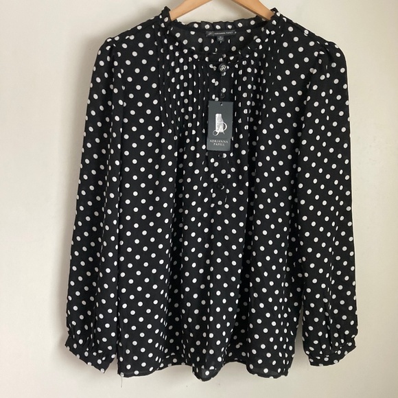 New Adrianna Papell women’s polkadot top - Picture 1 of 8